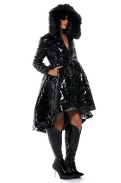 AZALEA WANG ON THE TOWN PATENT PEPLUM PUFFER -Oofos shop on the town patent peplum puffer black 4 4