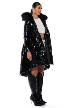 AZALEA WANG ON THE TOWN PATENT PEPLUM PUFFER -Oofos shop on the town patent peplum puffer black 5 5