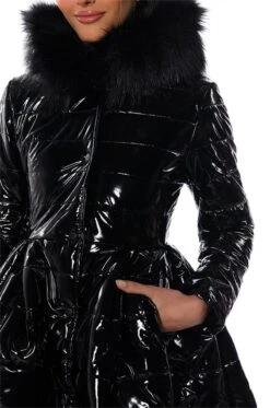 AZALEA WANG ON THE TOWN PATENT PEPLUM PUFFER -Oofos shop on the town patent peplum puffer black 8 8