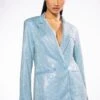 POP STAR SHINE BRIGHT RHINESTONE BLAZER IN LIGHT BLUE