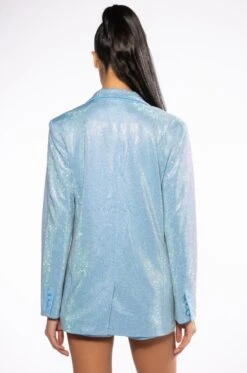 POP STAR SHINE BRIGHT RHINESTONE BLAZER IN LIGHT BLUE -Oofos shop pop star shine bright rhinestone blazer light blue 6 6