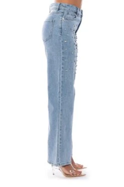 RILEE EMBELLISHED STRAIGHT FIT JEANS -Oofos shop rilee embellished straight fit jeans medium blue denim 5 5