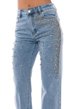 RILEE EMBELLISHED STRAIGHT FIT JEANS -Oofos shop rilee embellished straight fit jeans medium blue denim 8 8