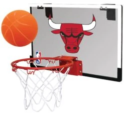 Rawlings NBA Game On Polycarbonate (PC) Mini Basketball Hoop Set, Chicago Bulls