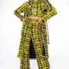 SWEET ESCAPE SEQUIN PLAID TRENCH COAT -Oofos shop sweet escape sequin plaid trench coat yellow multi 1 1