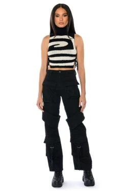 TOO COOL CARGO HIGH WAISTED JEANS -Oofos shop too cool cargo high waisted jeans black 3 3 c1