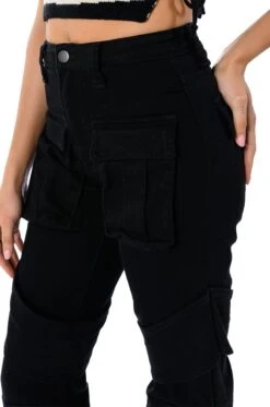 TOO COOL CARGO HIGH WAISTED JEANS -Oofos shop too cool cargo high waisted jeans black 7 7 c1