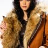 WE FOUND LOVE SUEDE COAT WITH FAUX FUR HOOD