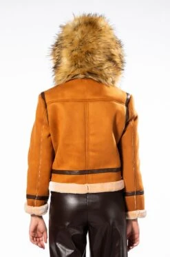 WE FOUND LOVE SUEDE COAT WITH FAUX FUR HOOD -Oofos shop we found love suede coat with faux fur hood brown multi 8 8